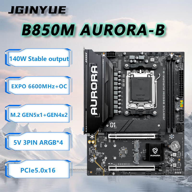 JGINYUE B850M AURORA-B New Mot - Am5 Micro Atx Pcie 5.0 Motherboard ulasan dan harga