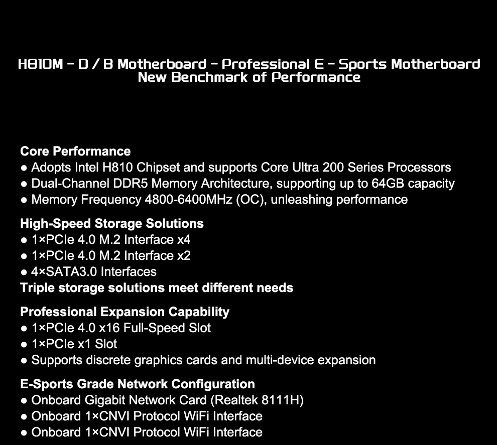 JGINYUE H810M-D/B M-ATX Gaming - Lga1851 Gaming Motherboard ulasan dan harga